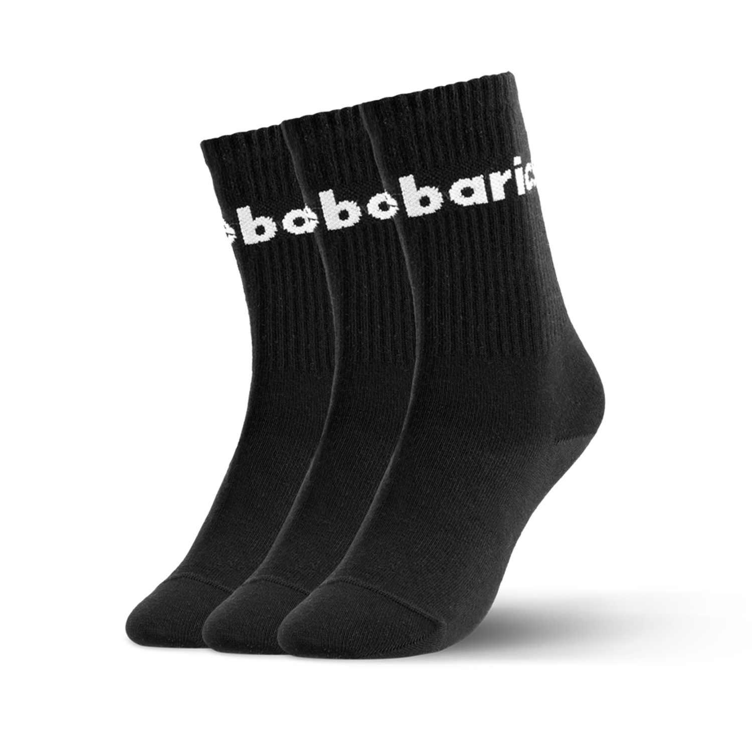 Barebarics - Barefoot Ponožky - Crew - Black - Big logo - 3 pack