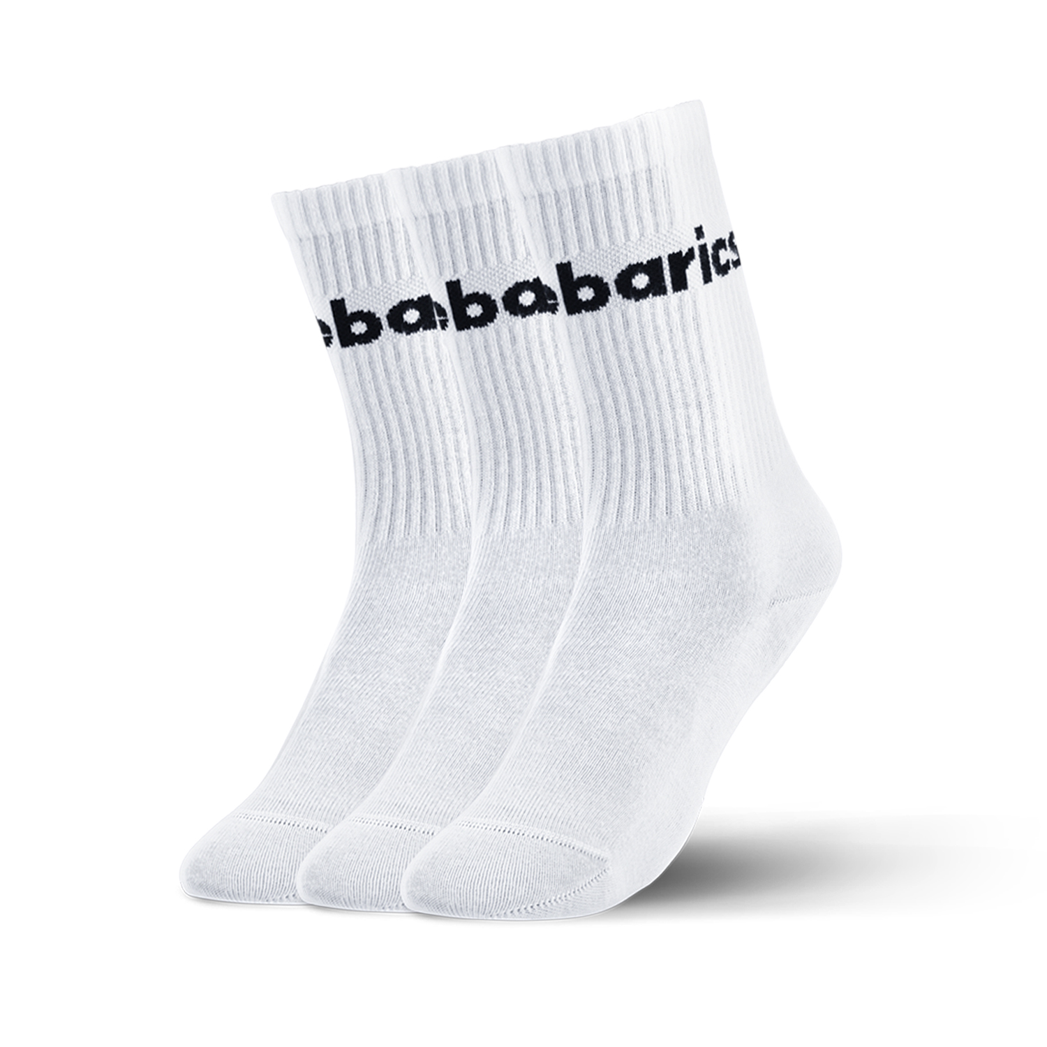 Barebarics - Barefoot Ponožky - Crew - White - Big logo - 3 pack